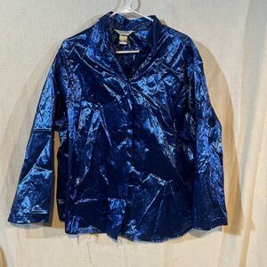 Vintage Blair Metallic Blue Button Down Shirt 80’s/90’s. Lg/XL?